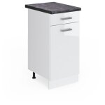 Meuble cuisine r - line, blanc haute brillance, 40 cm , pt anthracite, vicco