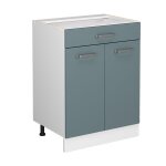 Meuble cuisine r - line, bleu - gris, 60cm avec tiroir, sans pt vicco