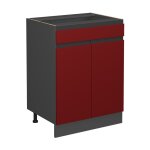 Meuble cuisine r - line, rouge, 60 cm j - shape, avec tiroir, sans plan de travail vicco Meuble cuisine r - line, rouge, 60 cm j - shape, avec tiroir, sans plan de travail vicco