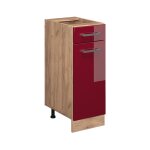 Meuble cuisine r - line, rouge bordeaux haute brillance, 30 cm sans plan de travail, vicco
