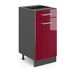 Meuble cuisine r - line, rouge bordeaux haute brillance, 40 cm sans plan de travail vicco