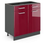 Meuble cuisine r - line, rouge bordeaux haute brillance, 80 cm sans plan de travail vicco Meuble cuisine r - line, rouge bordeaux haute brillance, 80 cm sans plan de travail vicco