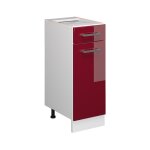 Meuble cuisine r - line, rouge bordeaux haute brillance, 30 cm sans plan de travail vicco