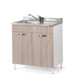 Argonauta - meuble de cuisine sous - vier frne olmo 2 portes 80x50xh85 cm