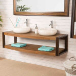 Wanda collection - meuble double suspendu elgance teck mtal 145 cm