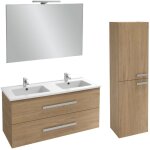 Meuble double vasque 120 cm jacob delafon ola up chne + colonne + miroir et spots