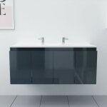 Meuble double vasque 120 cm proline - gris - plan vasque en résine Meuble double vasque 120 cm proline - gris - plan vasque en résine