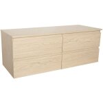 Mob - in - meuble double vasque sorrento suspendu avec plan bois 120 cm