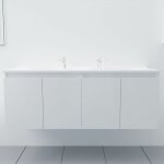 Meuble double vasque 140 cm proline - blanc - vasque en résine Meuble double vasque 140 cm proline - blanc - vasque en résine