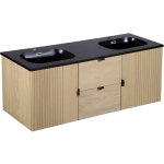 Mob - in - meuble double vasque suspendu chne 140 cm studio