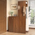 Meuble d'entr�e compact noyer avec penderie et meuble � chaussures - id�al pour petit espace, 115x38, ...