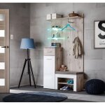 Meublorama - meuble d'entre design pour votre entre collection onyx 1coloris chne et blanc