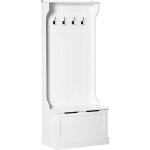 Meuble d'entr�e - homcom - 4 en 1 - banc de rangement et 4 crochets doubles - mdf - 71, 5 x 39, 5 x 170 ...