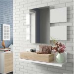 Meuble d'entre avec miroir - 20 x 75 x 29 cm