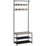 Vasagle - meuble d'entr�e, porte - manteaux, avec banc et �tag�re � chaussures, 9 crochets amovibles, ...