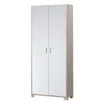Meuble fin polyvalent en bois avec huit �tag�res orme blanc 83x29x h190 cm