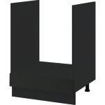 Meuble pour four encastrable lovia noir mat 1 tiroir l 60 cm - porte avec poign�e int�gr�e black