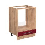 Meuble pour four fame - line, rouge bordeaux haute brillance, 60 cm sans plan de travail vicco