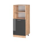 Vicco - meuble pour four r - line, anthracite haute brillance, 60 cm