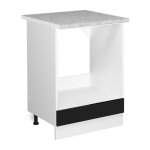 Meuble pour four r - line, noir haute brillance, 60 cm, pt marbre vicco