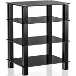 Fitueyes - meuble hifi avec 4 etagres pour boitier tv stro lecteur dvd enceinte cinma xbox en verre ...