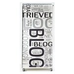 Meuble informatique blanc  rideau imprim blog orga 140cm