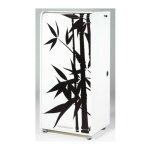 Meuble informatique  rideau blanc imprim bambous orga 140cm