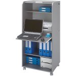 Meuble informatique  rideau gris orga 140cm