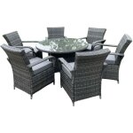 Meubles de jardin en rotin extérieur table à manger et chaises wicker patio 6 chaises plus table ronde ... Meubles de jardin en rotin extérieur table à manger et chaises wicker patio 6 chaises plus table ronde ...