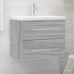 Meuble lavabo avec bassin int�gr� sonoma gris bois d'ing�nierie vidaxl