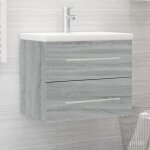 Meuble lavabo avec bassin int�gr� sonoma gris bois d'ing�nierie vidaxl
