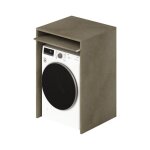 Meuble lave - linge avec tagre coulissante coloris clay h105x71x65cm