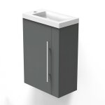 Biubiubath - meuble lave - mains moderne  suspendre avec lavabo, meuble de rangement avec une porte ...