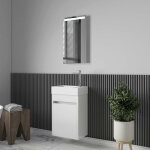 Stano. - meuble lave - main salle de bain design messina largeur 45 cm blanc laqu