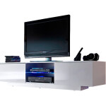Dusine - meuble led suspendu ou posé tv giorgio blanc mat et blanc laqué 160 cm Dusine - meuble led suspendu ou posé tv giorgio blanc mat et blanc laqué 160 cm