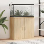 Le poisson qui jardine - meuble marron clair pour aquariums de 80 x 30 cm. 2 portes support solide et ...