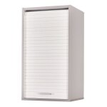 Meuble mural de cuisine gris  rideau blanc couna l 40 x h 72cm