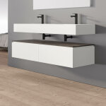 Bernstein - meuble mural mdf de salle de bain design et esthtique avec plan de lavabo et 2 tiroirs - ...