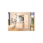 Sanitaire - meuble neptune blanc 80 cm - miroir slim