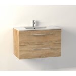 Meuble neptune bois clair 80 cm - sans miroir