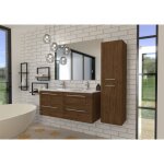 Sanitaire - meuble neptune h�ritage ch�ne 120 cm - miroir slim