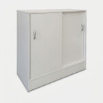 Meuble polyvalent en particules avec portes coulissantes 60x30x71 korex - blanc