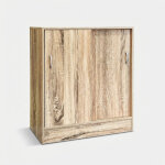 Meuble polyvalent en particules avec portes coulissantes 60x30x71 korex - ch�ne