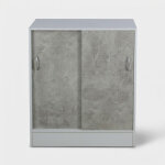 Meuble polyvalent en particules avec portes coulissantes 60x30x71 korex - gris