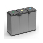 Poubelle tri s�lectif double ouverture 80 - 110l ? dimensions 102x39, 5x85 cm ? montage facile sans outil ...