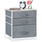 Relaxdays - meuble rangement 3 tiroirs tissu commode étagère tiroir tissu hxlxp: 53 x 48 x 40 cm, gris ... Relaxdays - meuble rangement 3 tiroirs tissu commode étagère tiroir tissu hxlxp: 53 x 48 x 40 cm, gris ...