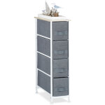 Relaxdays - meuble rangement 4 tiroirs tissu commode �tag�re tiroir tissu hxlxp: 76 x 20 x 48 cm, gris ...