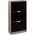 5five simply smart ? range chaussures 3 tiroirs noir beige ? dimensions l. 60 x p. 23, 3 x h. 119, 5 ...