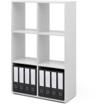Vicco - meuble de rangement cube, blanc, 72 x 107. 8 cm avec 2 boxes pliants