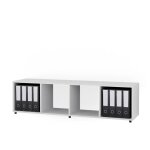 Vicco - meuble de rangement cube ludus, blanc, 142. 5 x 36. 2 cm avec 2 boxes pliants opt. 3